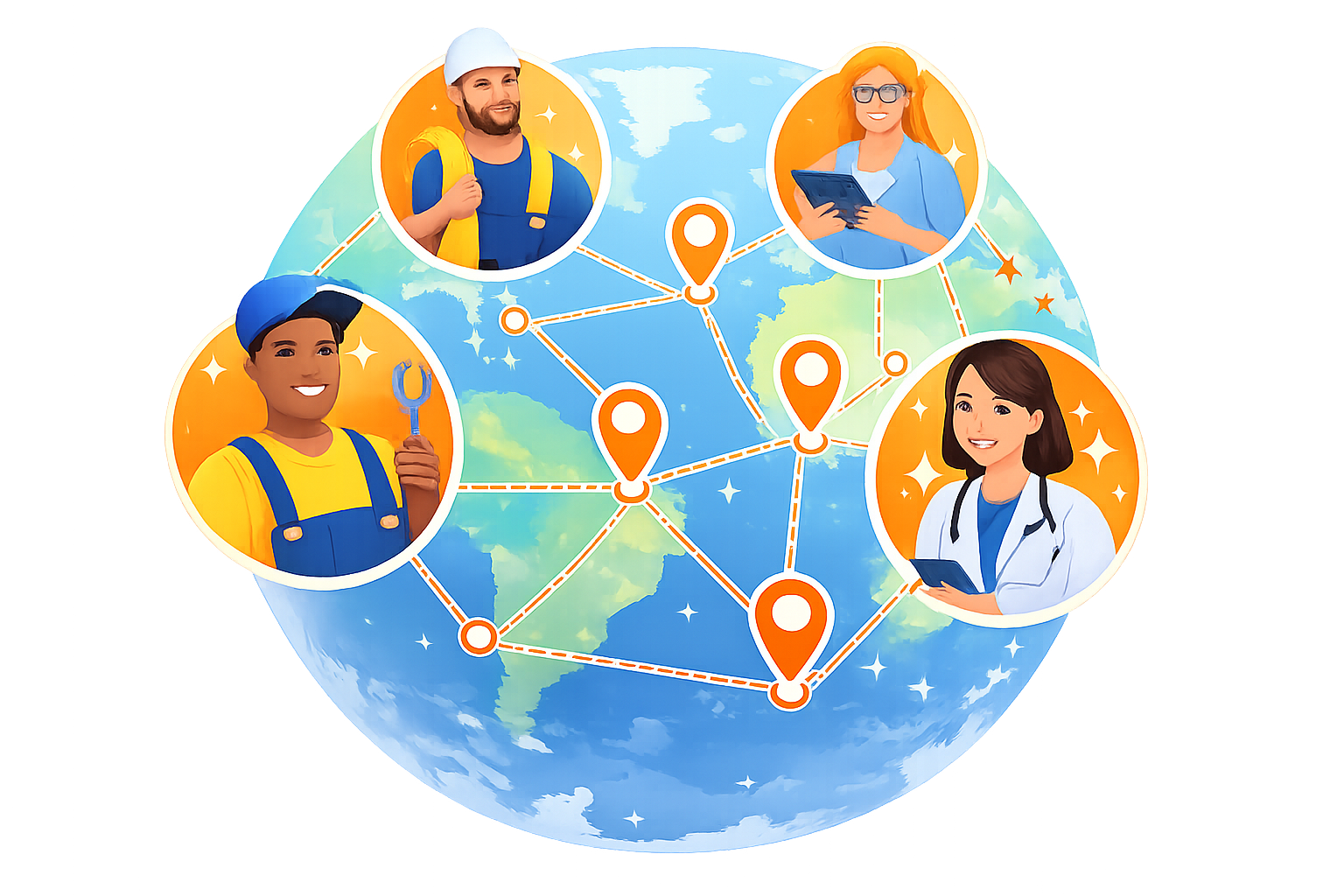 Profissionais conectados